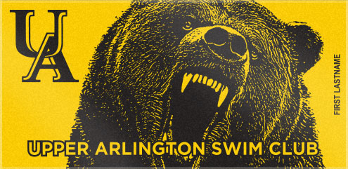  The ferocious bear on this custom woven swim team towel looks outstanding! Send over your image and let's get started creating your very own custom woven swim team towels!