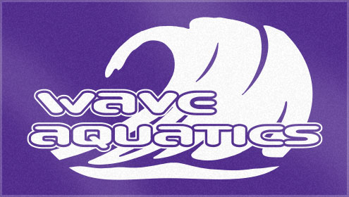Wave Aquatics' custom woven swim team towels look great with the large, bold logo. These custom woven towels have a  plush feel to them, with crisp images!